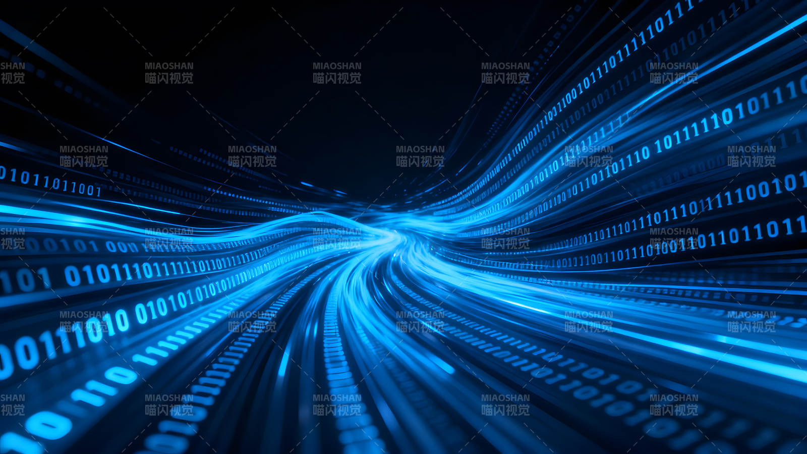 蓝色数据流动的抽象图像图片