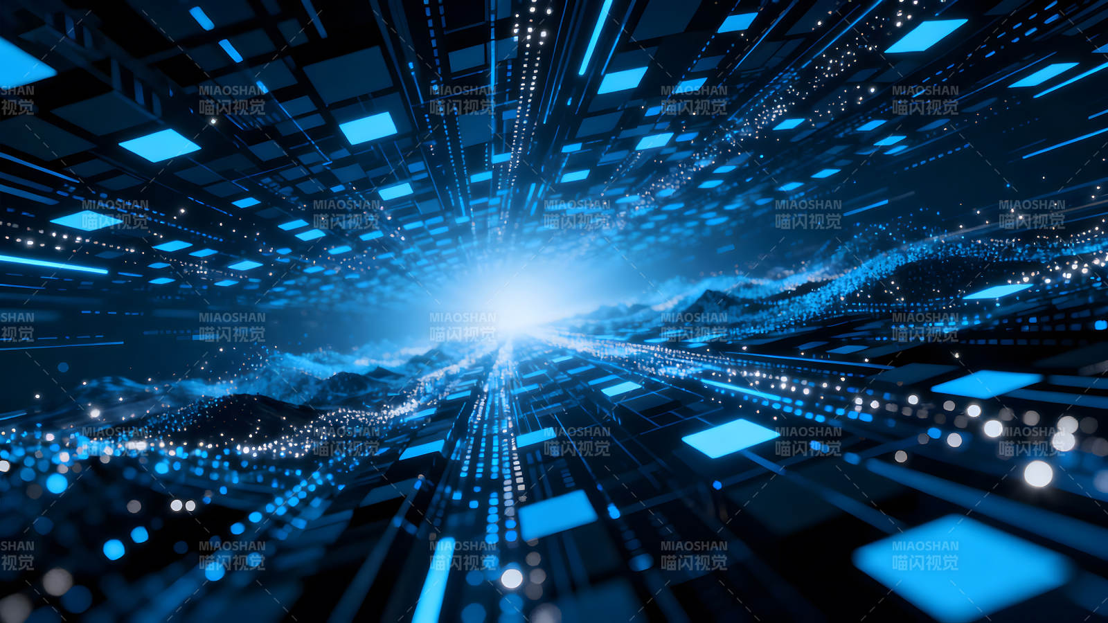 數字科技宇宙隧道抽象視覺-圖片