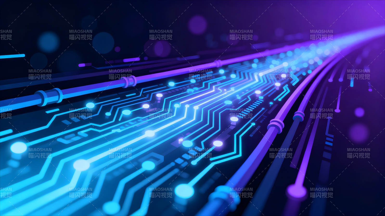 科技感电路图抽象视觉设计-图片