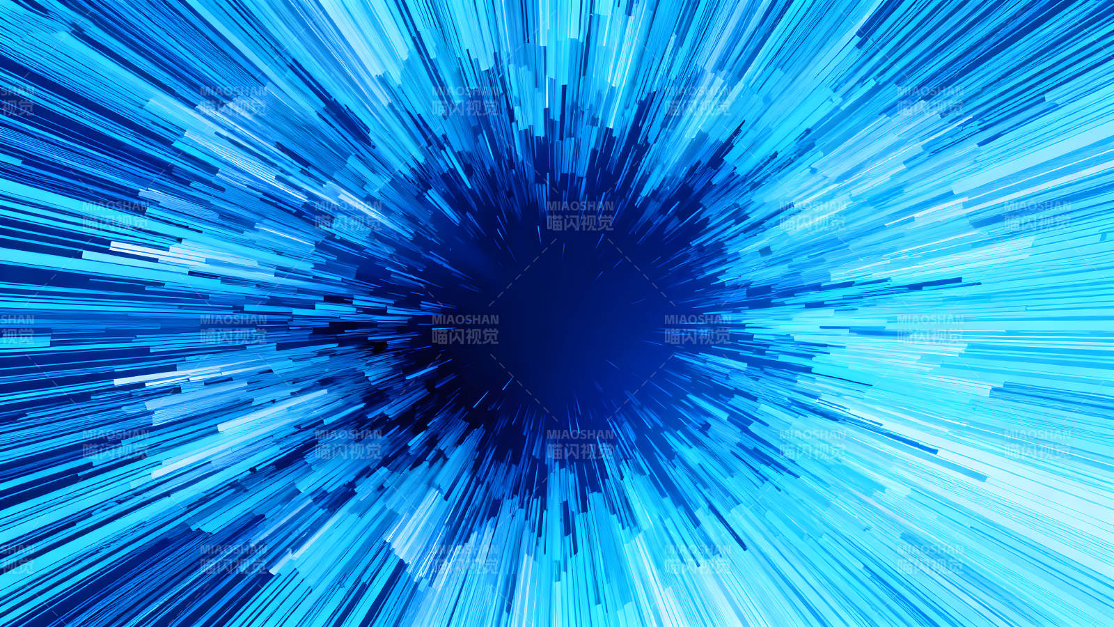 蓝色爆发抽象视觉效果-图片