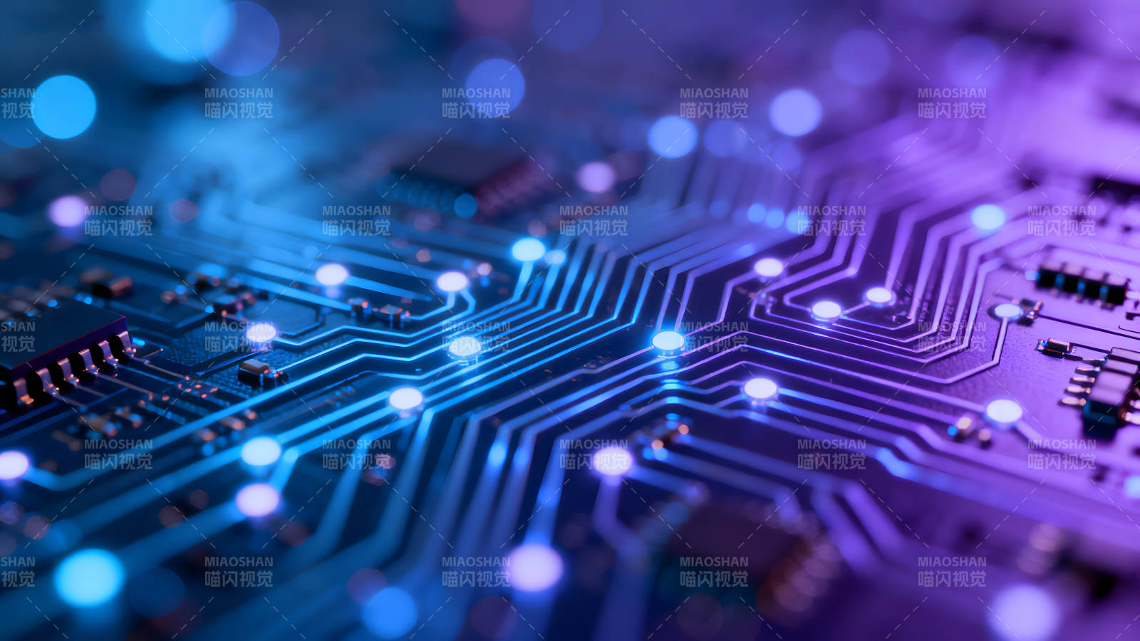 電路板科技感藍色光效圖片