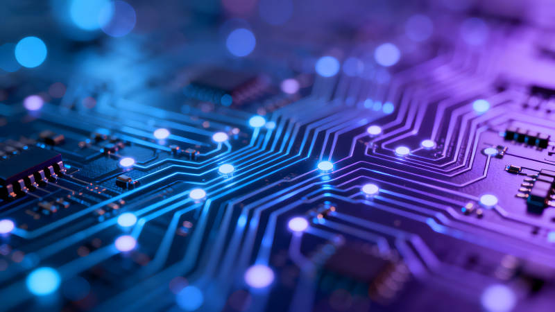 电路板科技感蓝色光效-图片