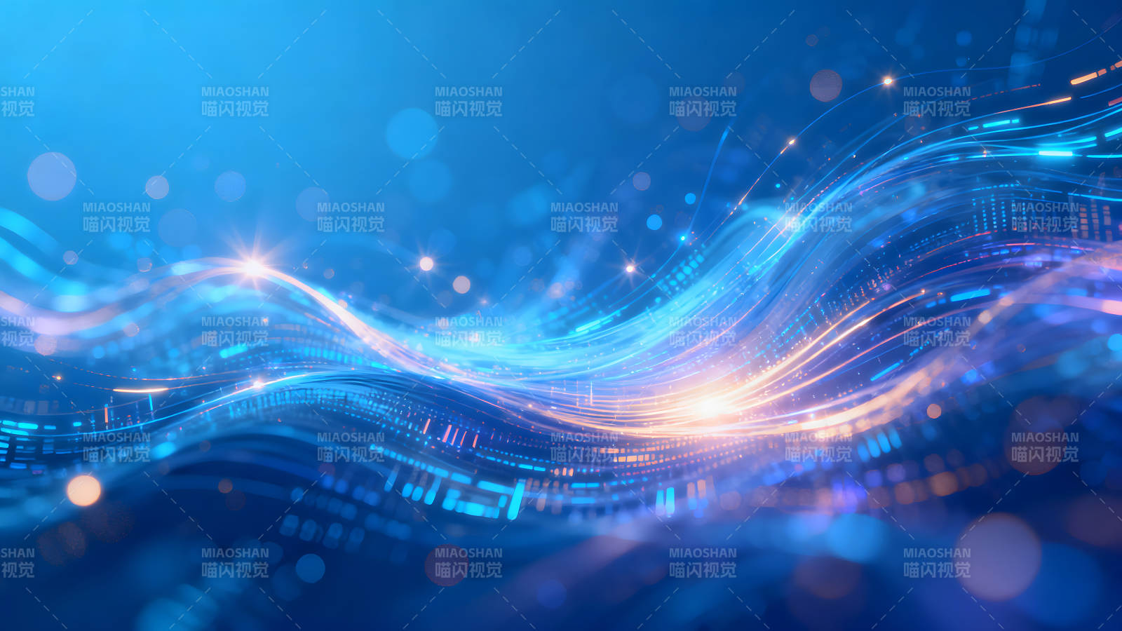 科技感蓝色流线光效图-图片