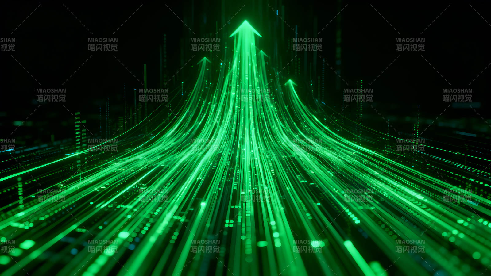 綠色光線向上箭頭數(shù)據(jù)增長圖片