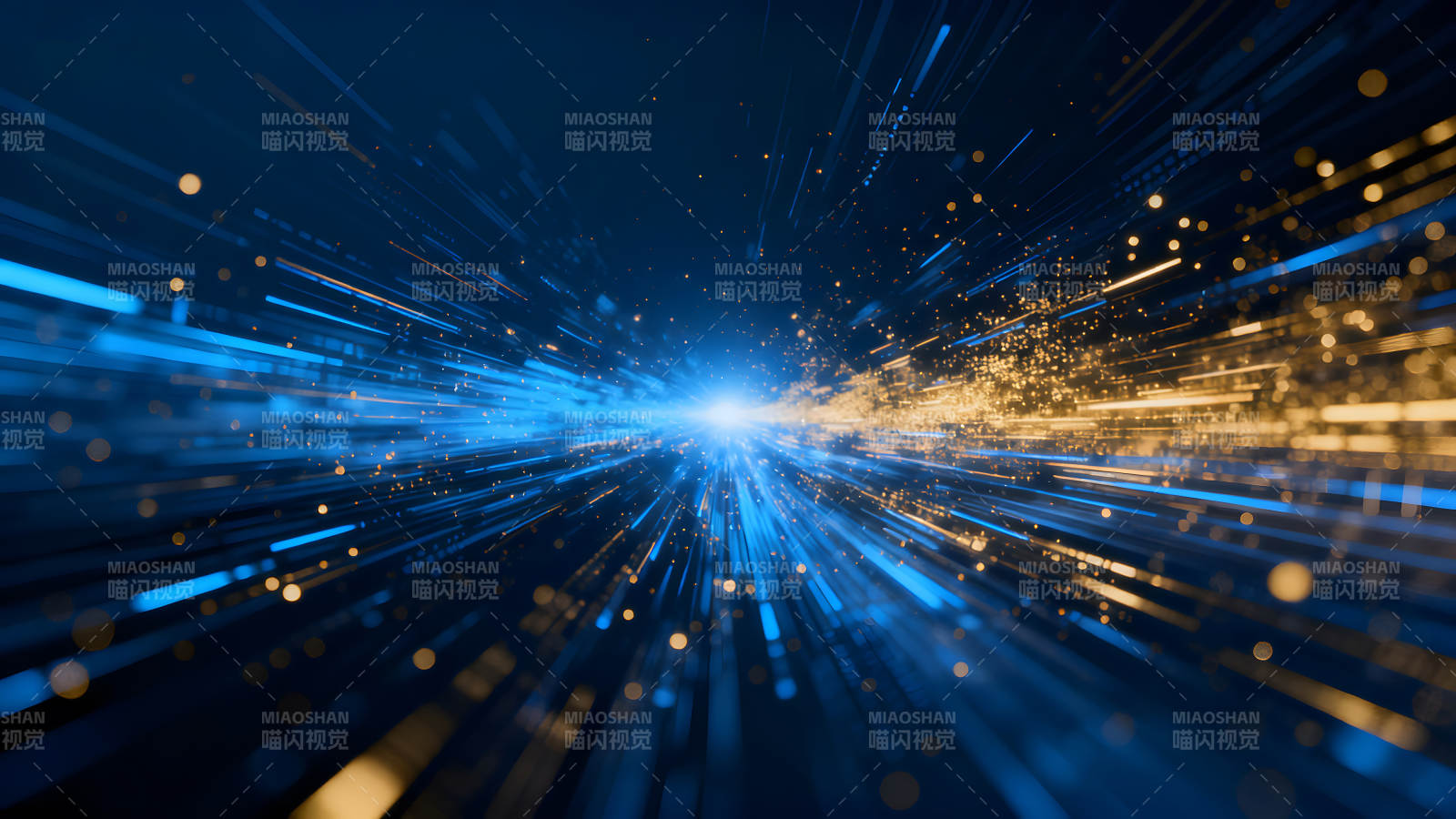 蓝色光束璀璨闪耀的抽象景象图片