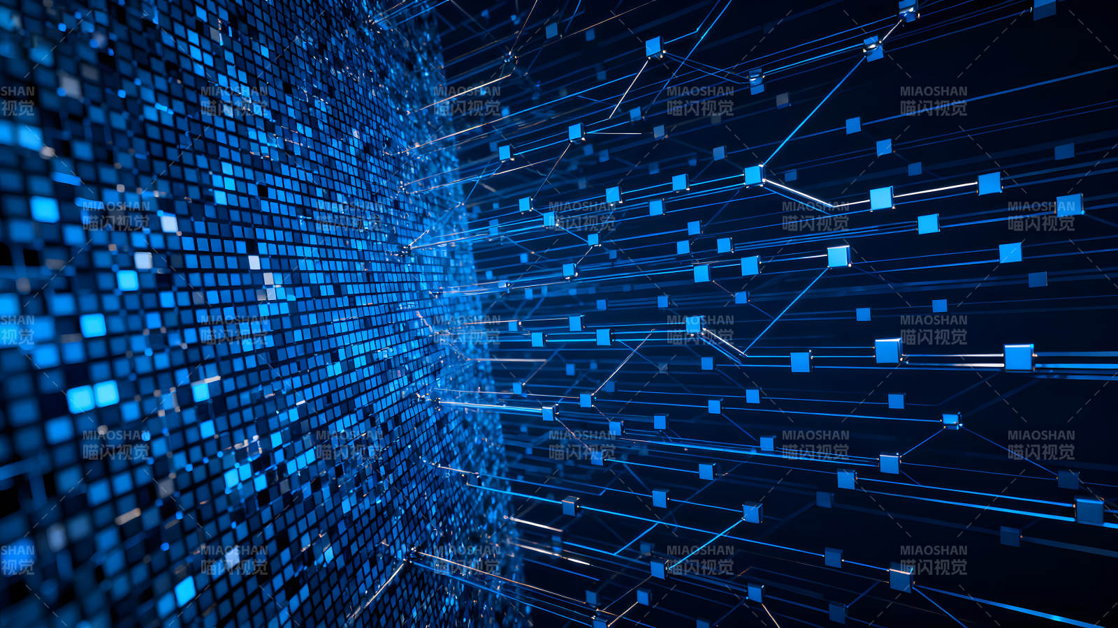 数据连接蓝色科技视觉图片