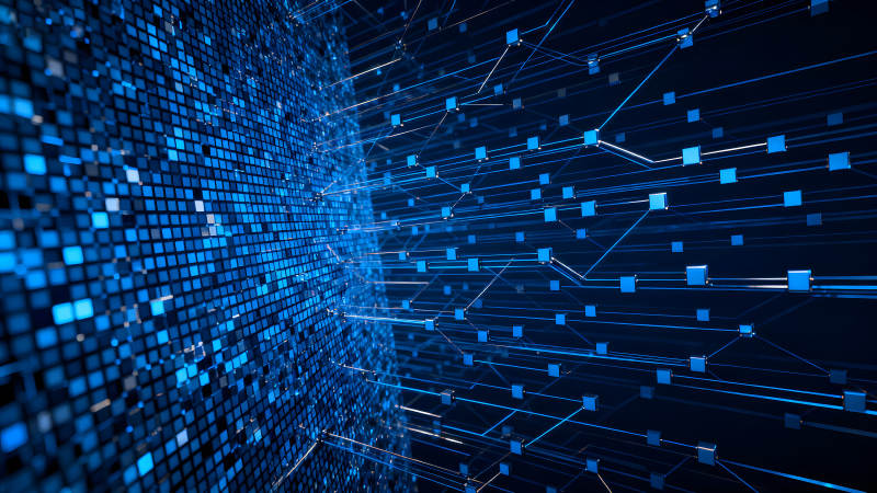 数据连接蓝色科技视觉-图片