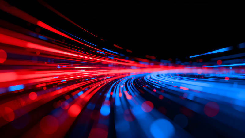 红蓝线条交织抽象图-图片