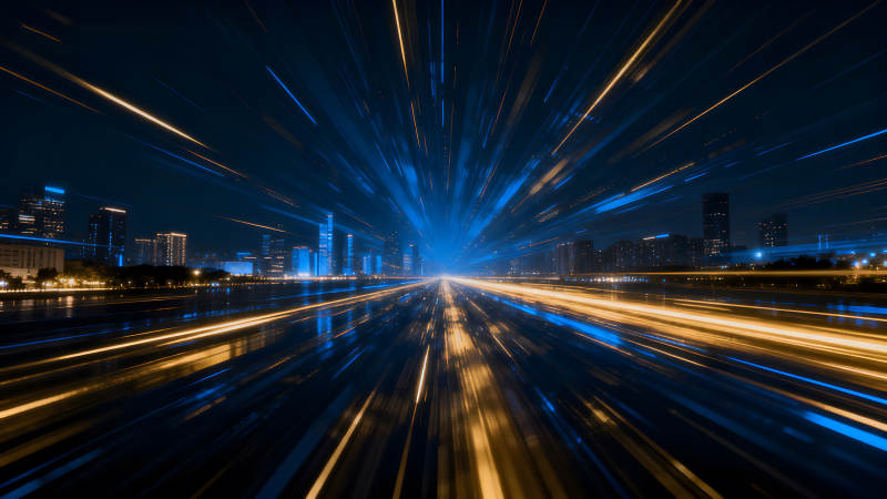 夜景城市動感光影抽象-圖片