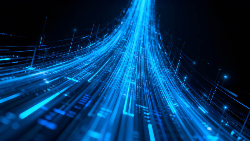 蓝光数据流动的抽象艺术-图片