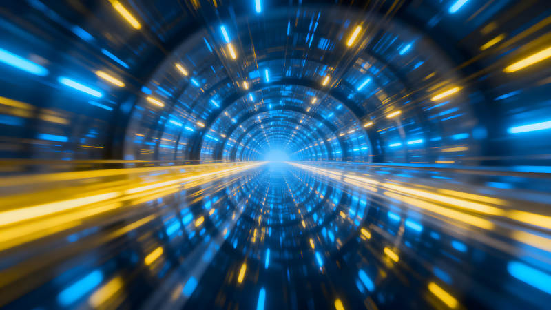 未來隧道光線穿梭科技感十足-圖片