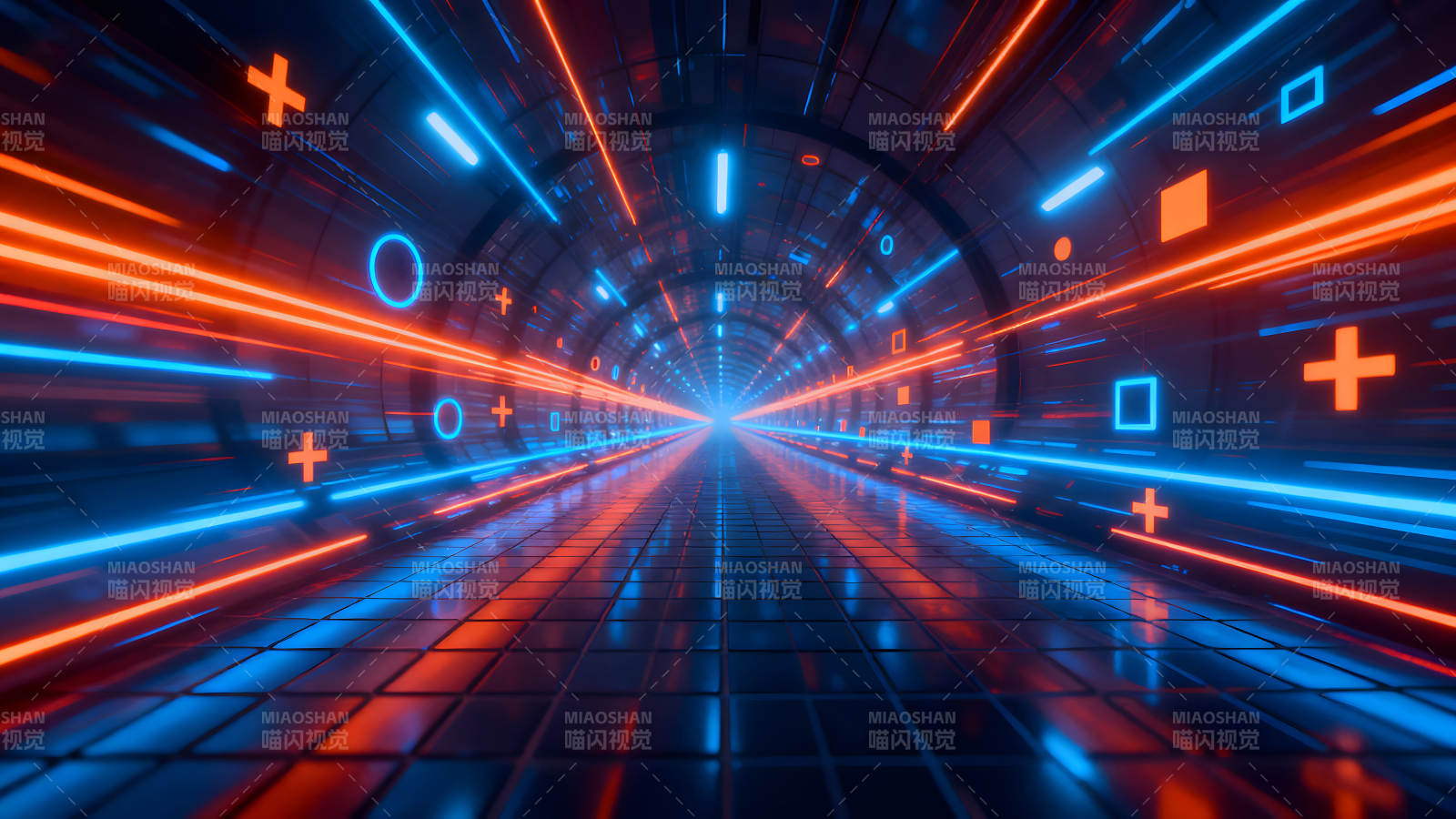 科技感十足的隧道光影-图片