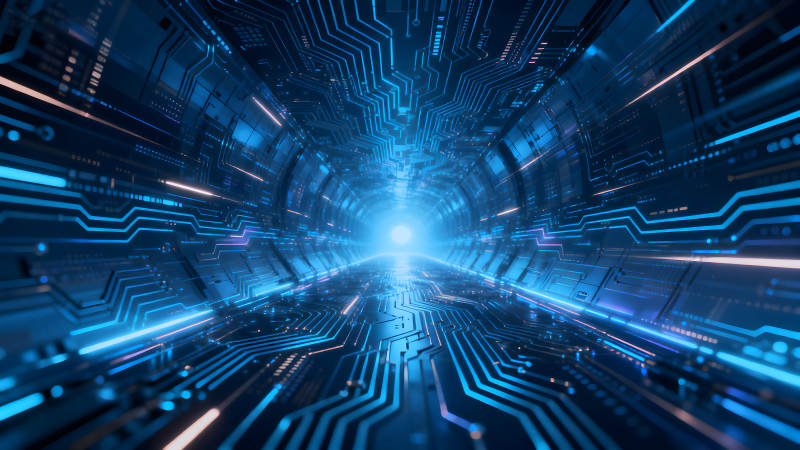 电路隧道蓝光科技感十足-图片