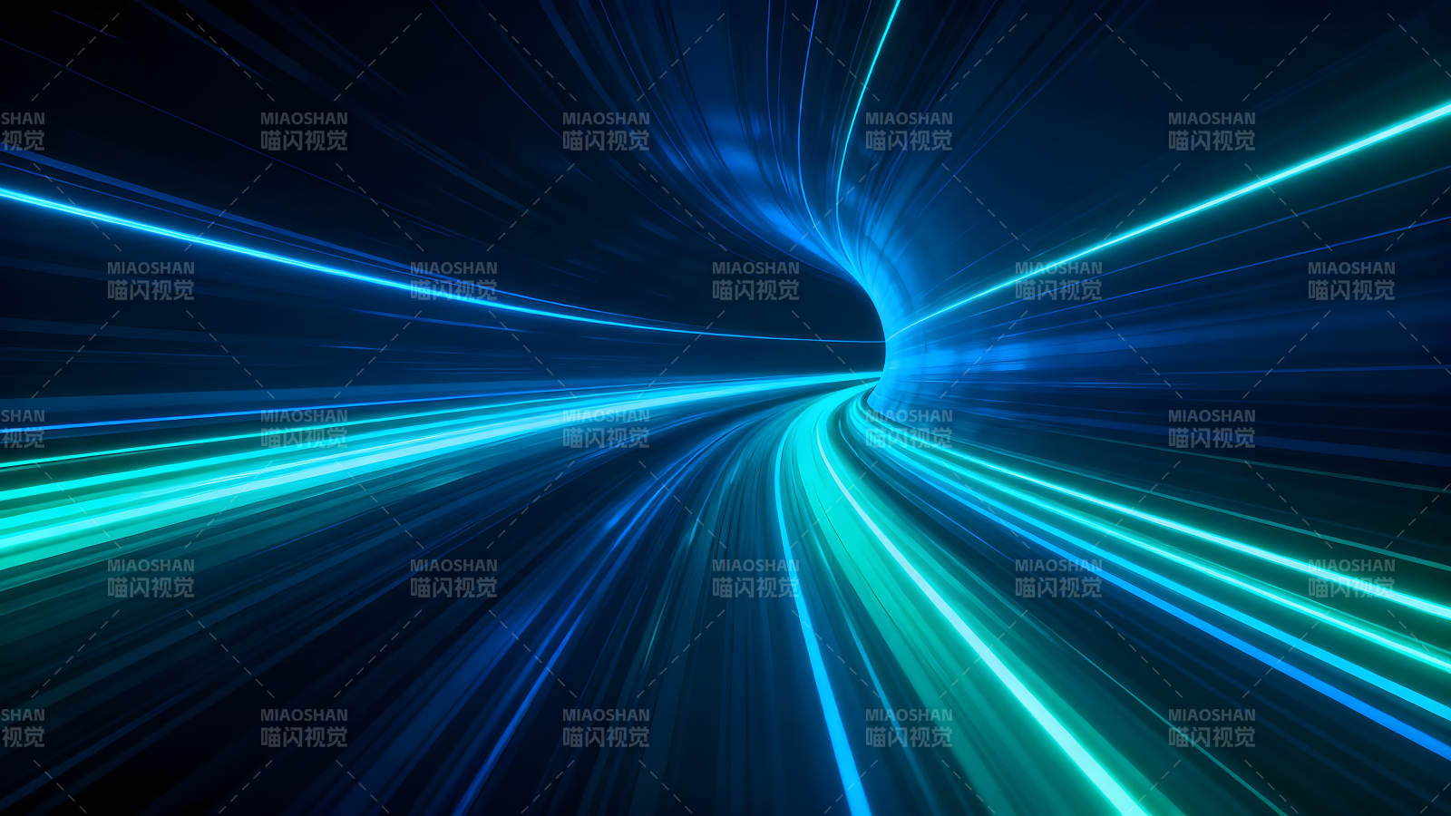 蓝色光束隧道高速穿梭-图片