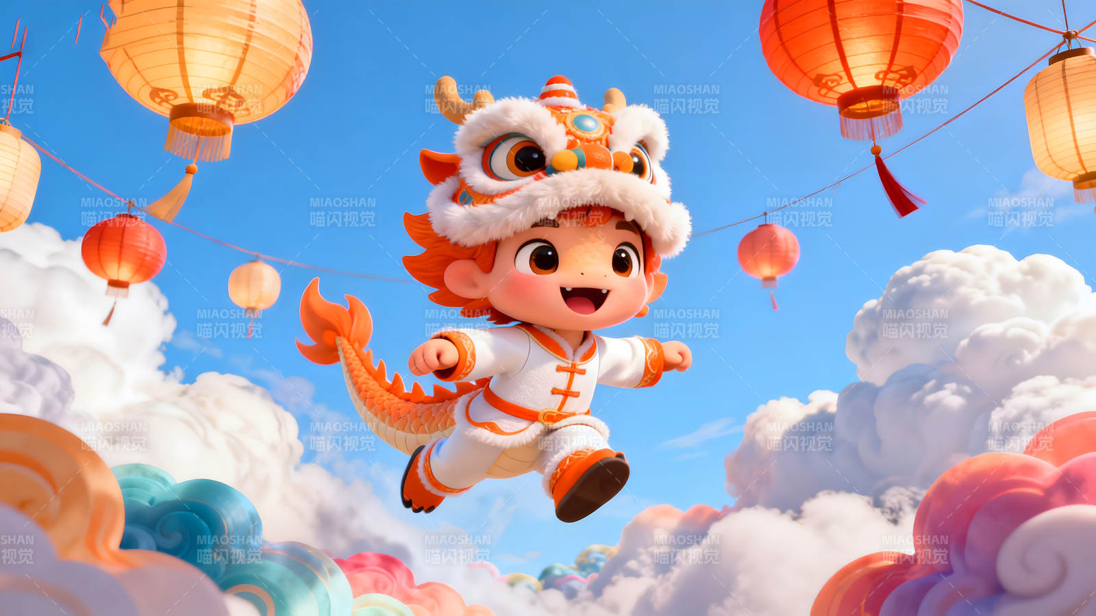 喜慶卡通人物慶新年-圖片