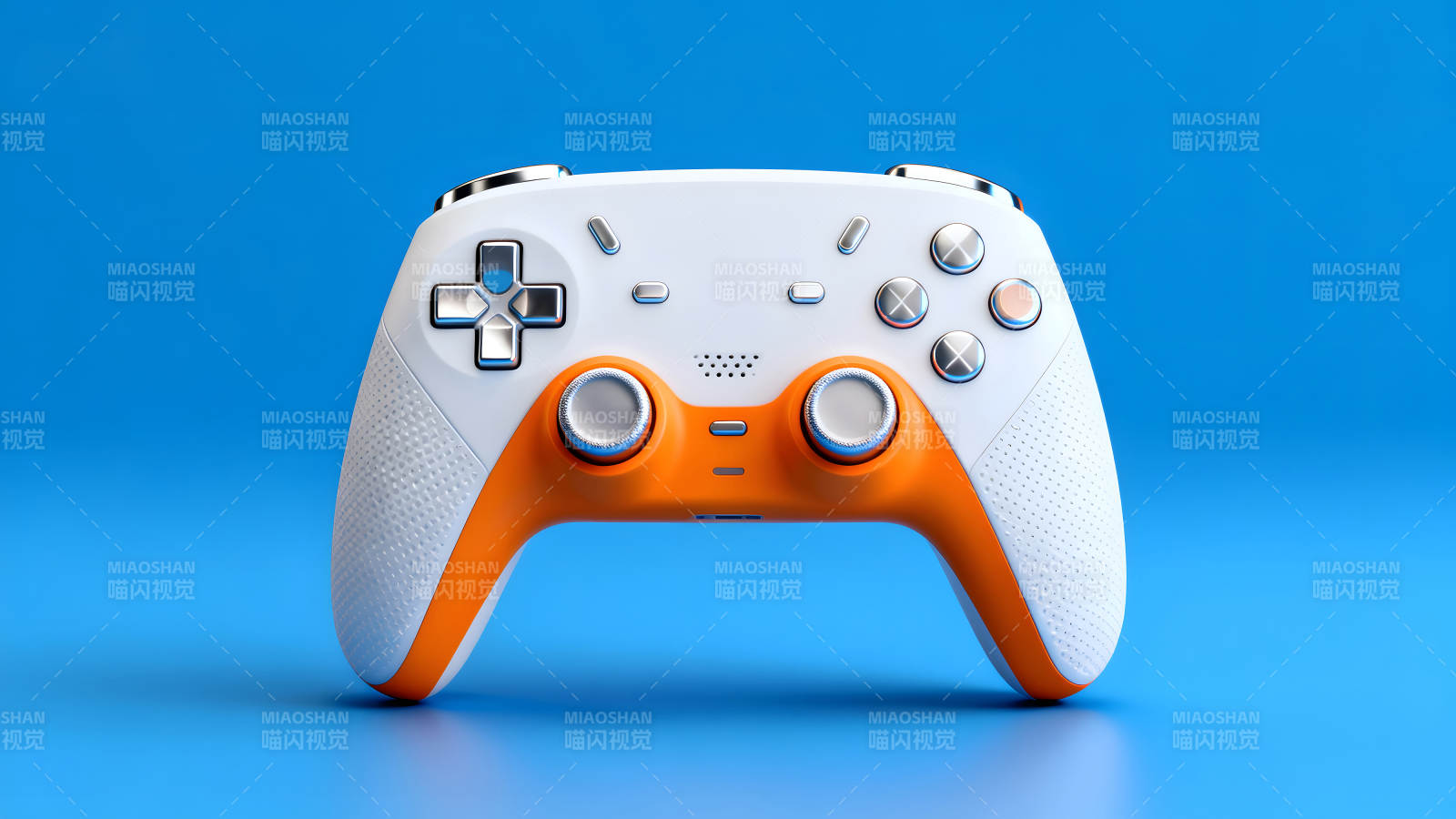 時尚游戲手柄設計橙色與白色圖片