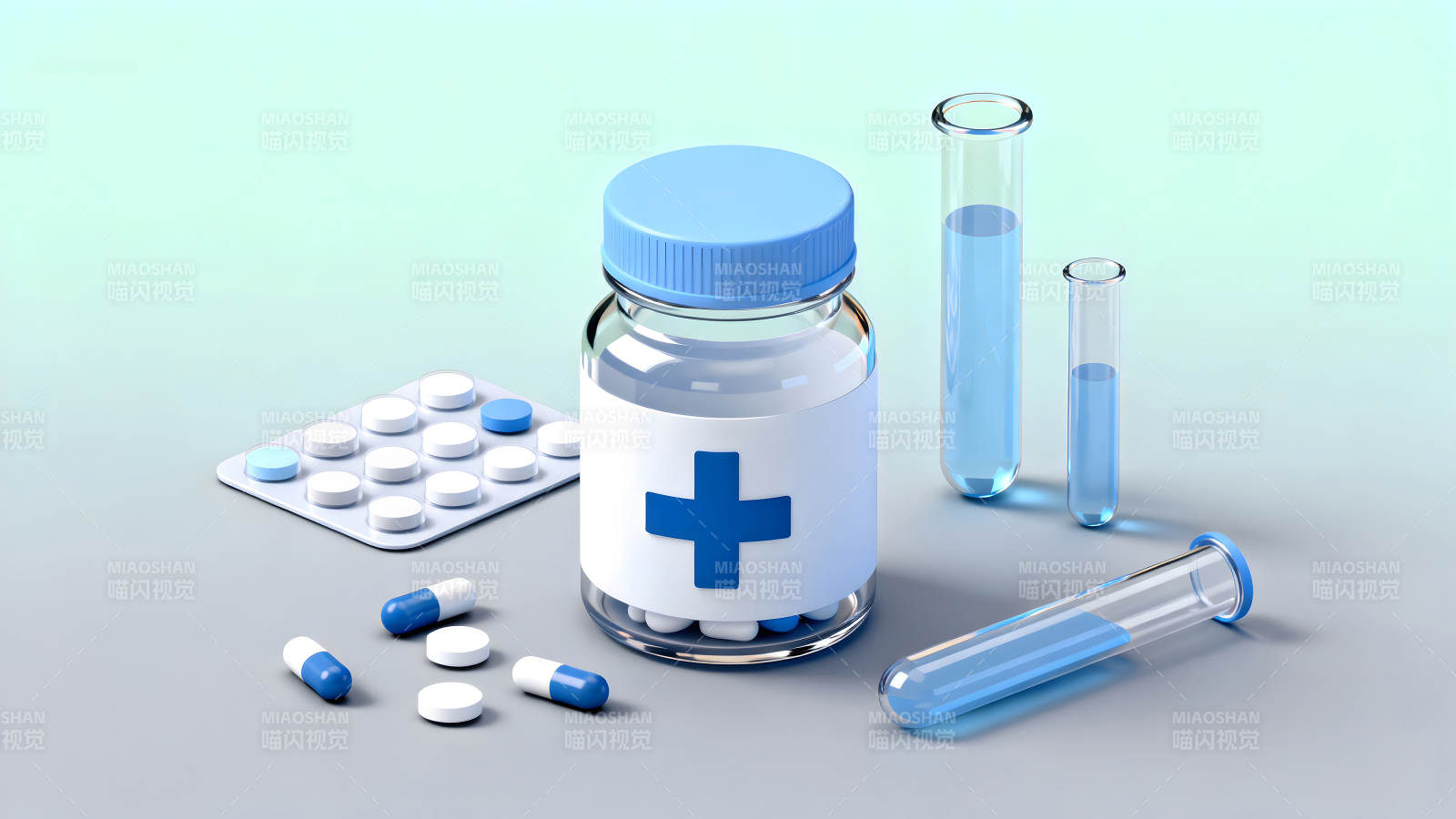 医疗主题的药品和实验器材-图片