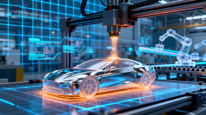 未來汽車制造場景科技感十足-圖片