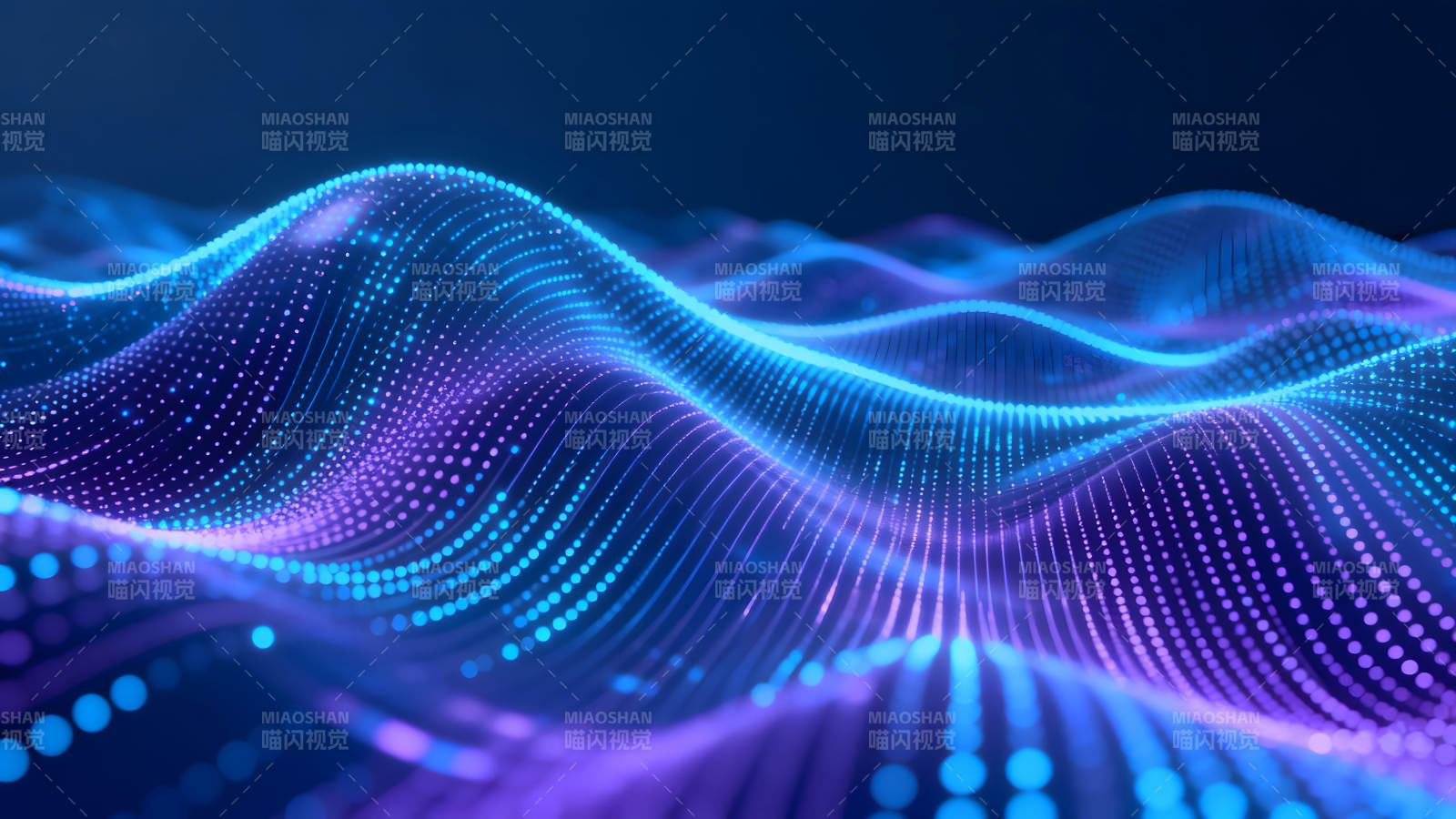 藍色紫色粒子波浪抽象圖圖片