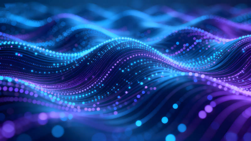 抽象蓝色光点流动效果图-图片