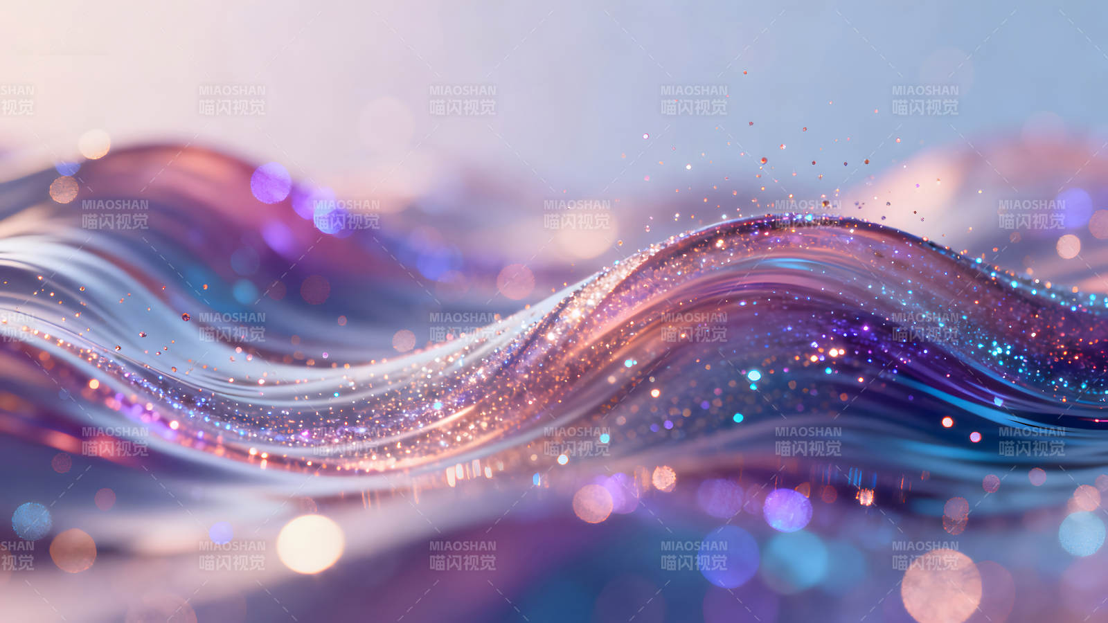 夢幻波浪光影璀璨抽象藝術-圖片