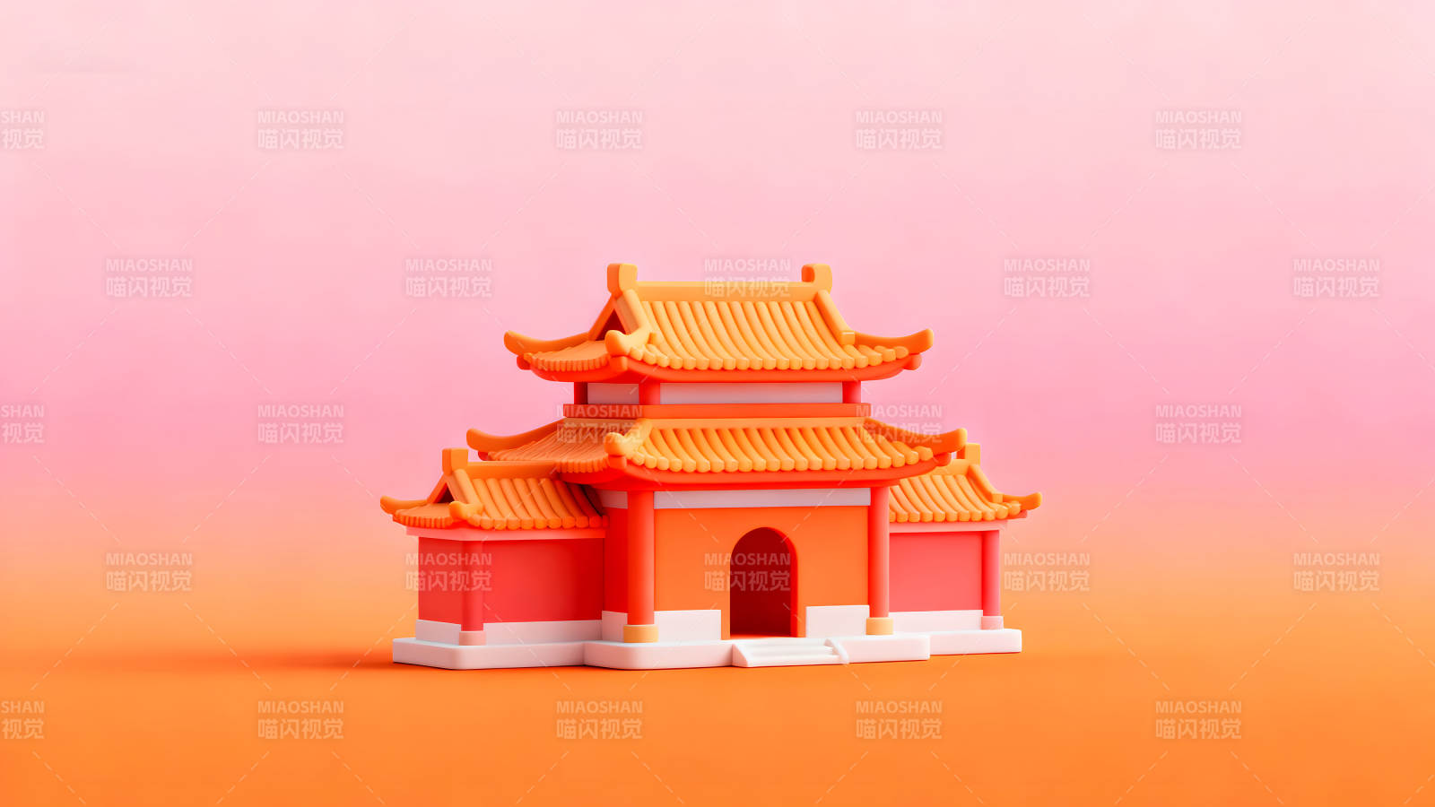 卡通中國風(fēng)建筑模型-圖片