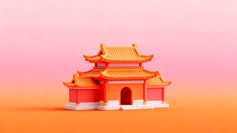 卡通中國風(fēng)建筑模型-圖片