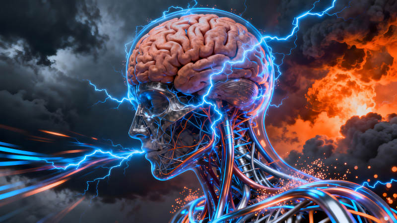 大腦電能科技感十足的藝術(shù)設(shè)計(jì)-圖片