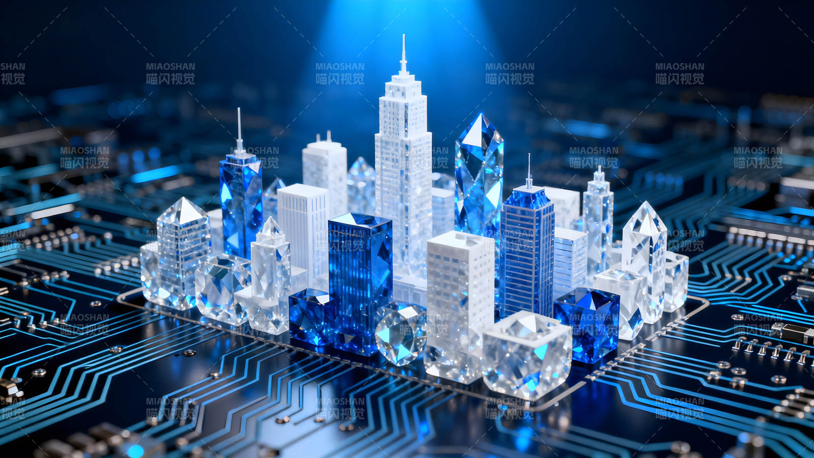 数字城市蓝图抽象概念图-图片