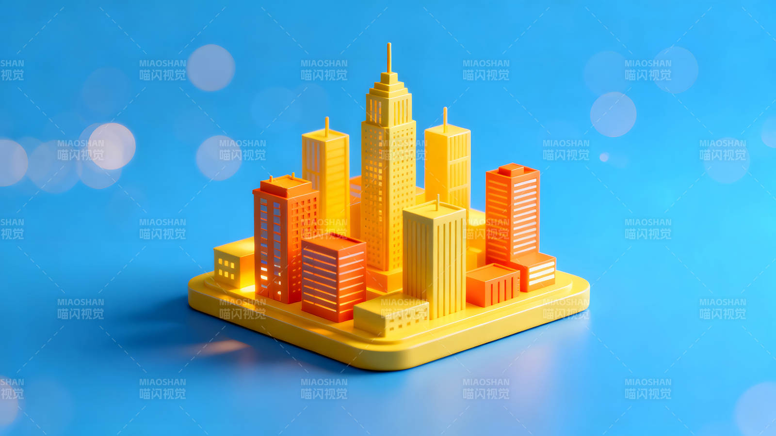 迷你城市模型简约设计风格-图片