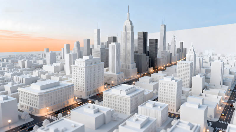 城市模型建筑鳥瞰圖-圖片