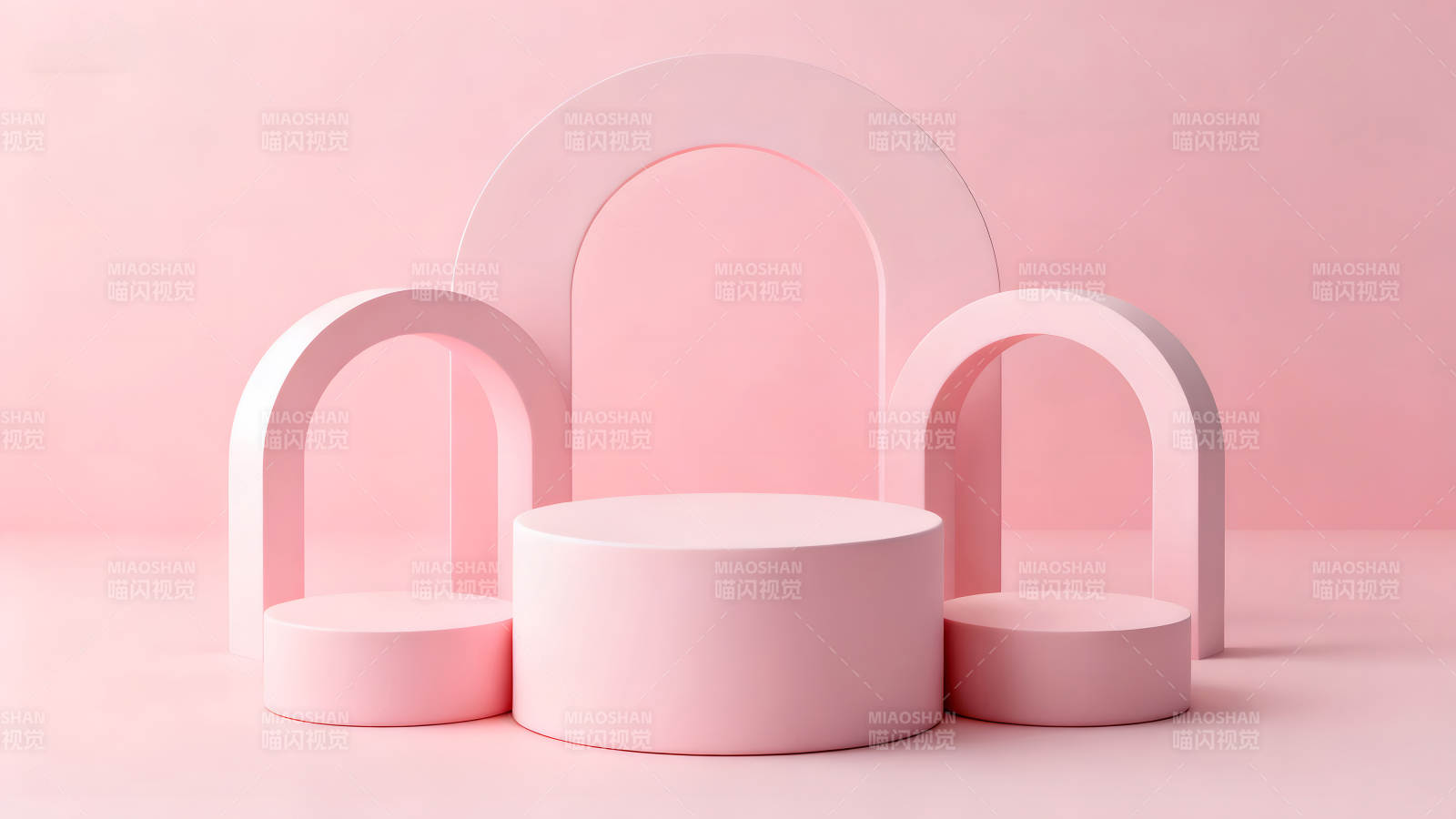 粉色几何设计风格的艺术展示图片