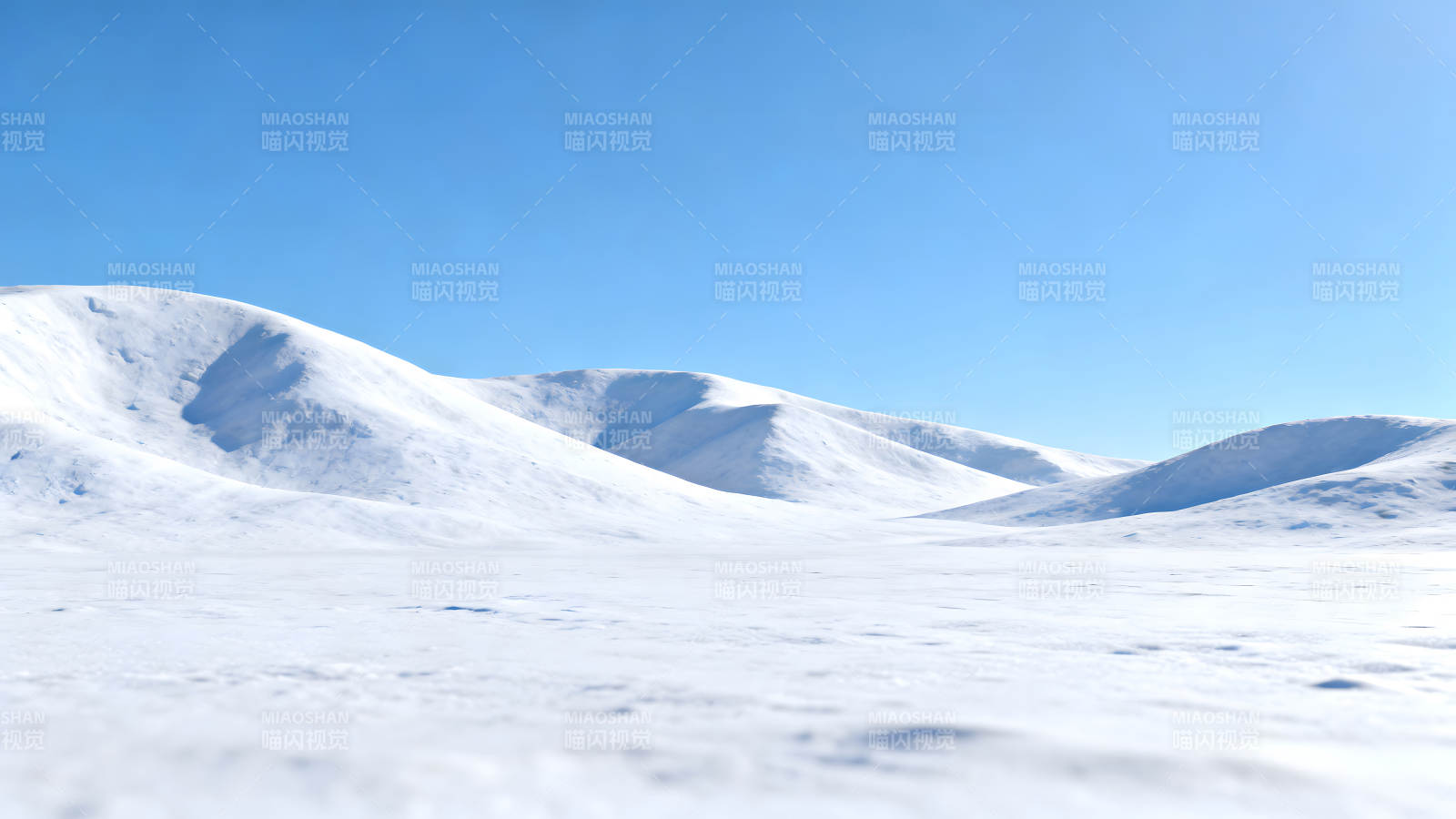 雪山蓝天壮丽景色冰雪覆盖纯洁无瑕-图片