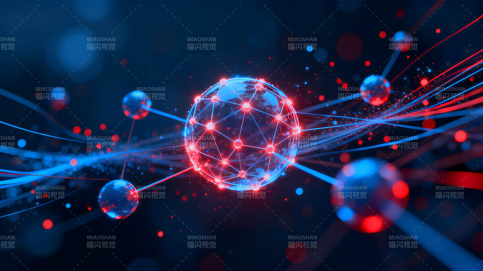 抽象科技感粒子球體圖像-圖片