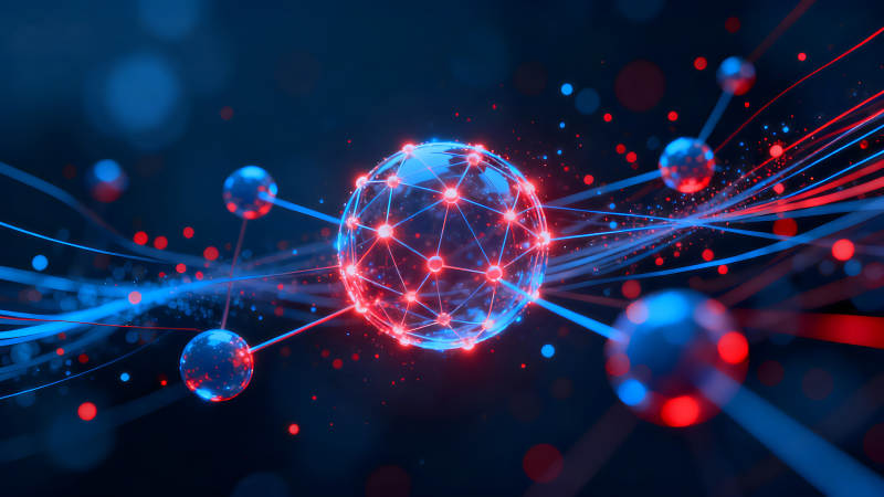 抽象科技感粒子球體圖像-圖片