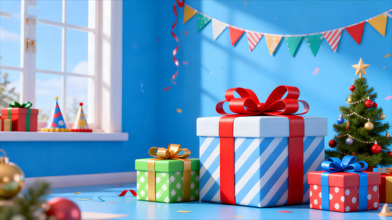 生日派對禮物場景節(jié)日氣氛濃厚-圖片
