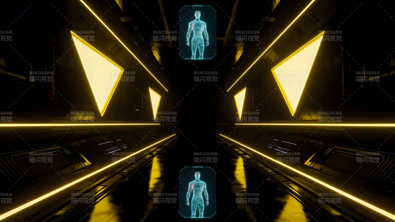 未来科技场景人体扫描荧光通道-图片