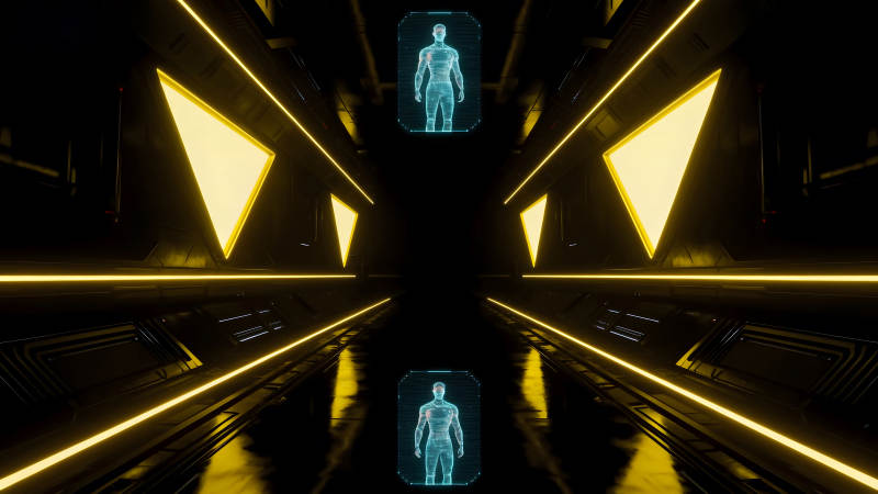 未来科技场景人体扫描荧光通道-图片