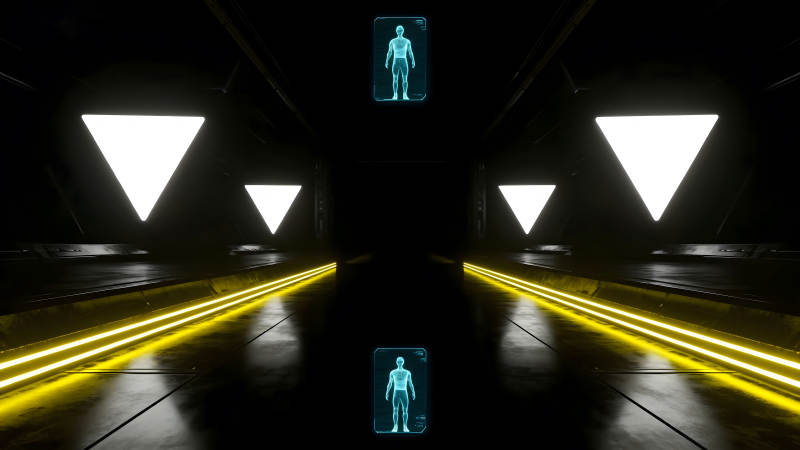 未來(lái)科技風(fēng)格的科幻走廊場(chǎng)景-圖片