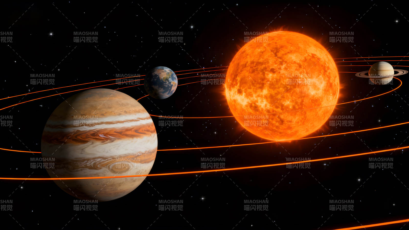 太陽系行星運行軌道示意圖-圖片