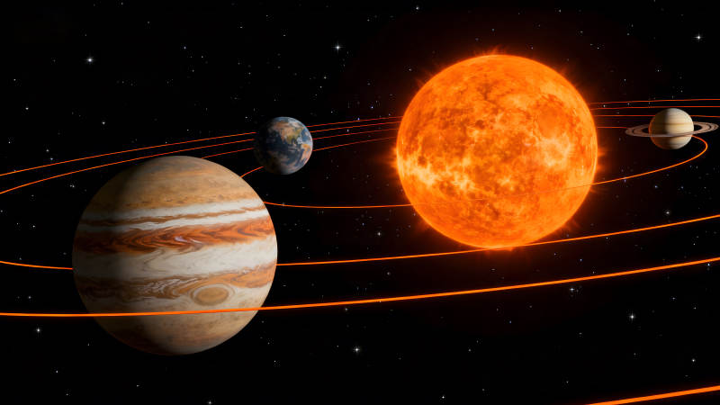 太陽系行星運行軌道示意圖-圖片