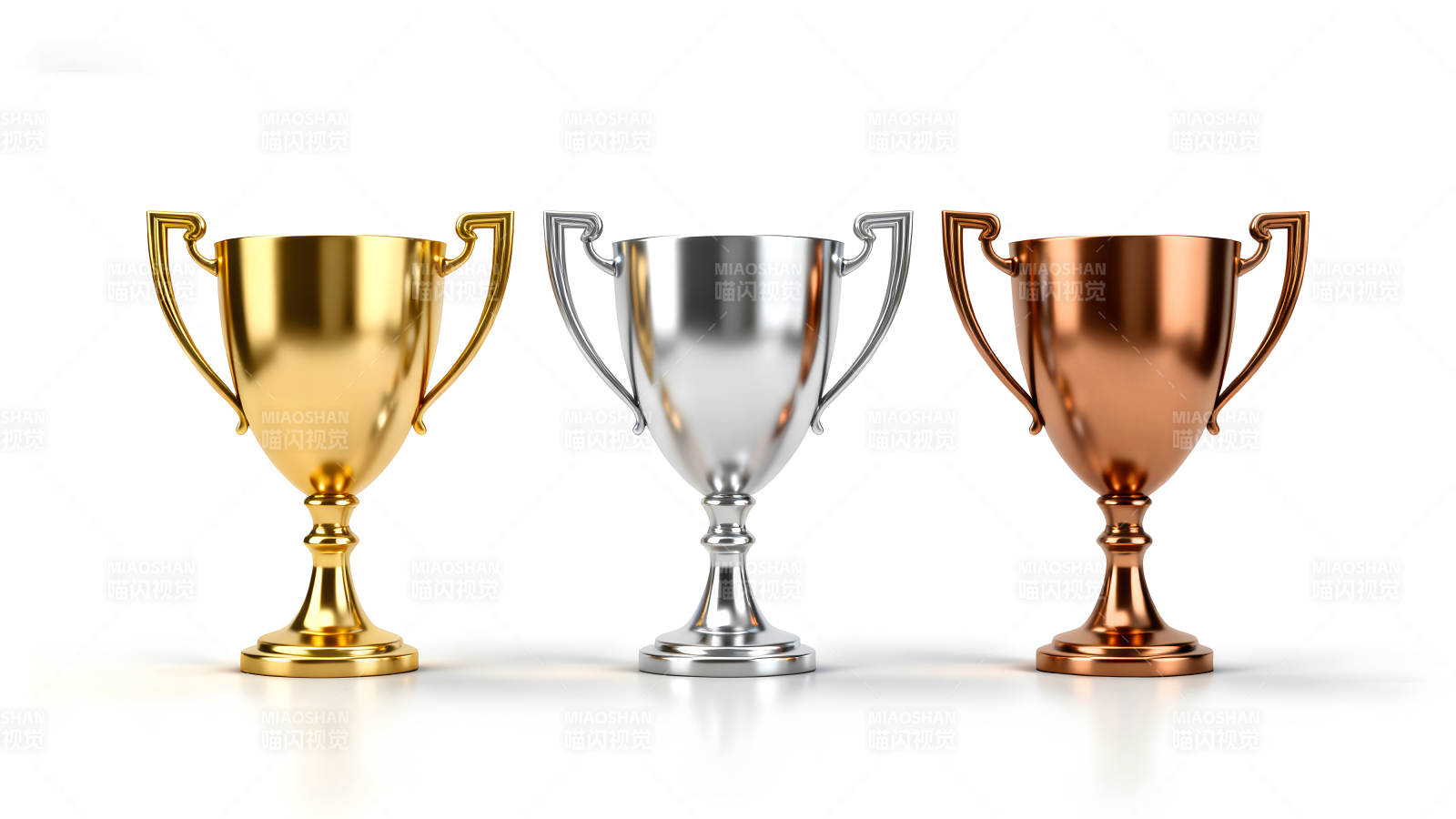 金银铜奖杯展示-图片