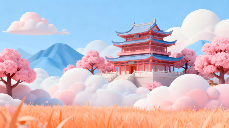 粉色城堡的童話世界-圖片