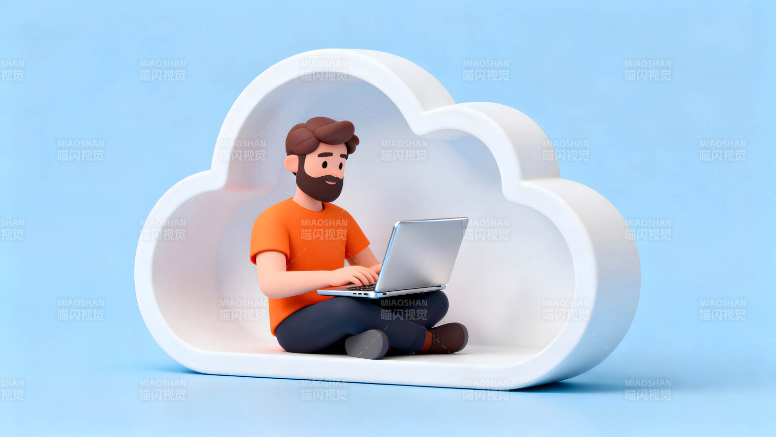 云端工作者的电脑操作场景-图片