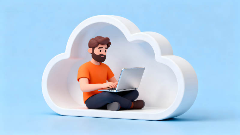 云端工作者的電腦操作場景-圖片