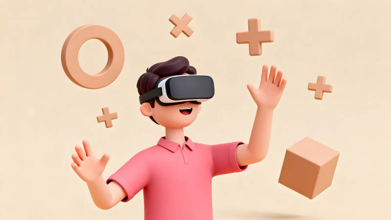 VR体验的卡通人物图片