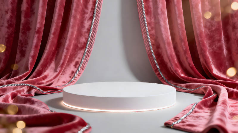 舞台背景与展示台简约优雅-图片
