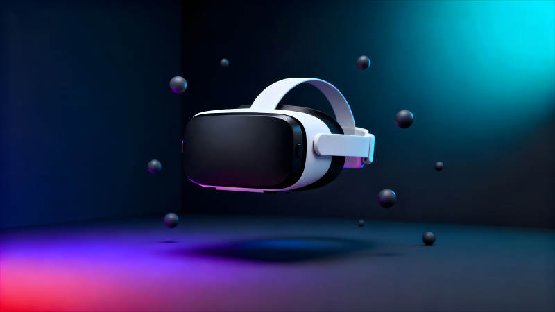 VR眼镜悬浮画面科技感十足-图片