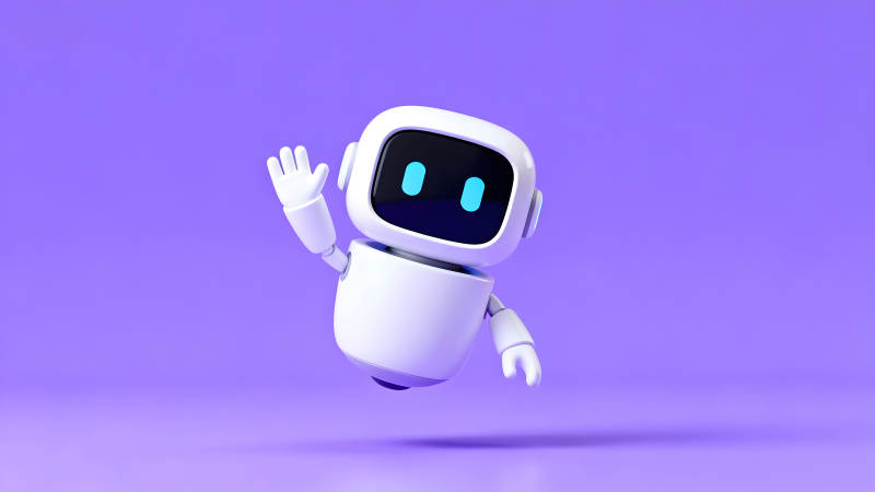 卡通機器人揮手打招呼-圖片