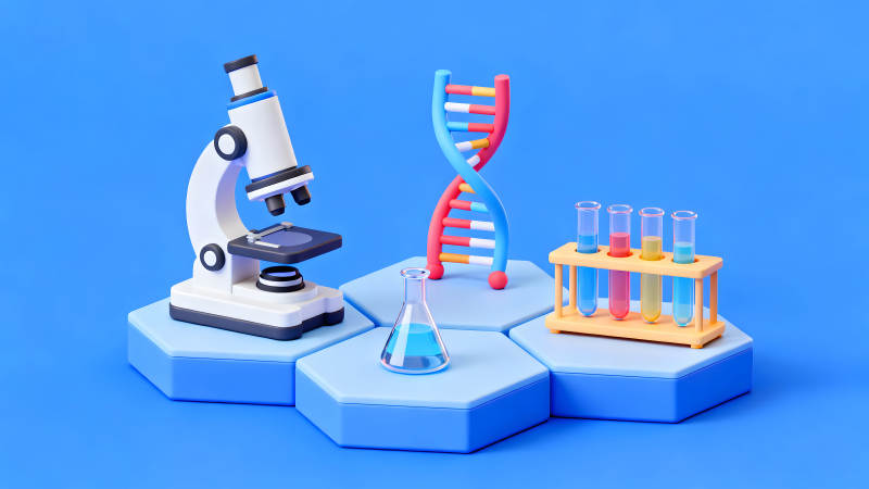 科学实验场景展示DNA显微镜试管-图片